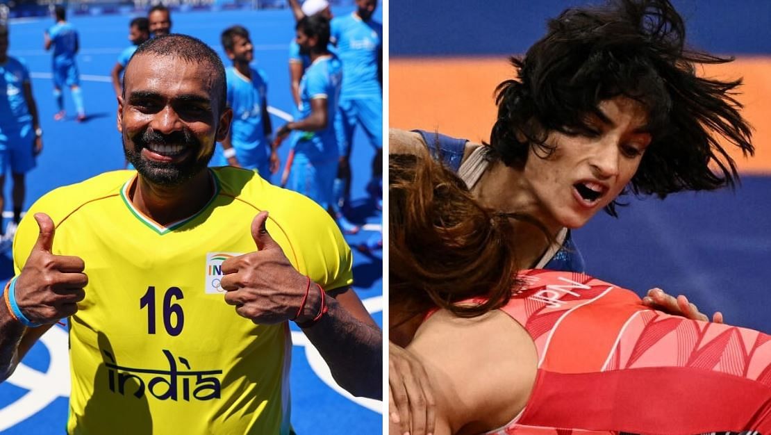 <div class="paragraphs"><p>Indian hockey player P R Sreejesh (L) and Indian wrestler&nbsp;Vinesh Phogat</p></div>