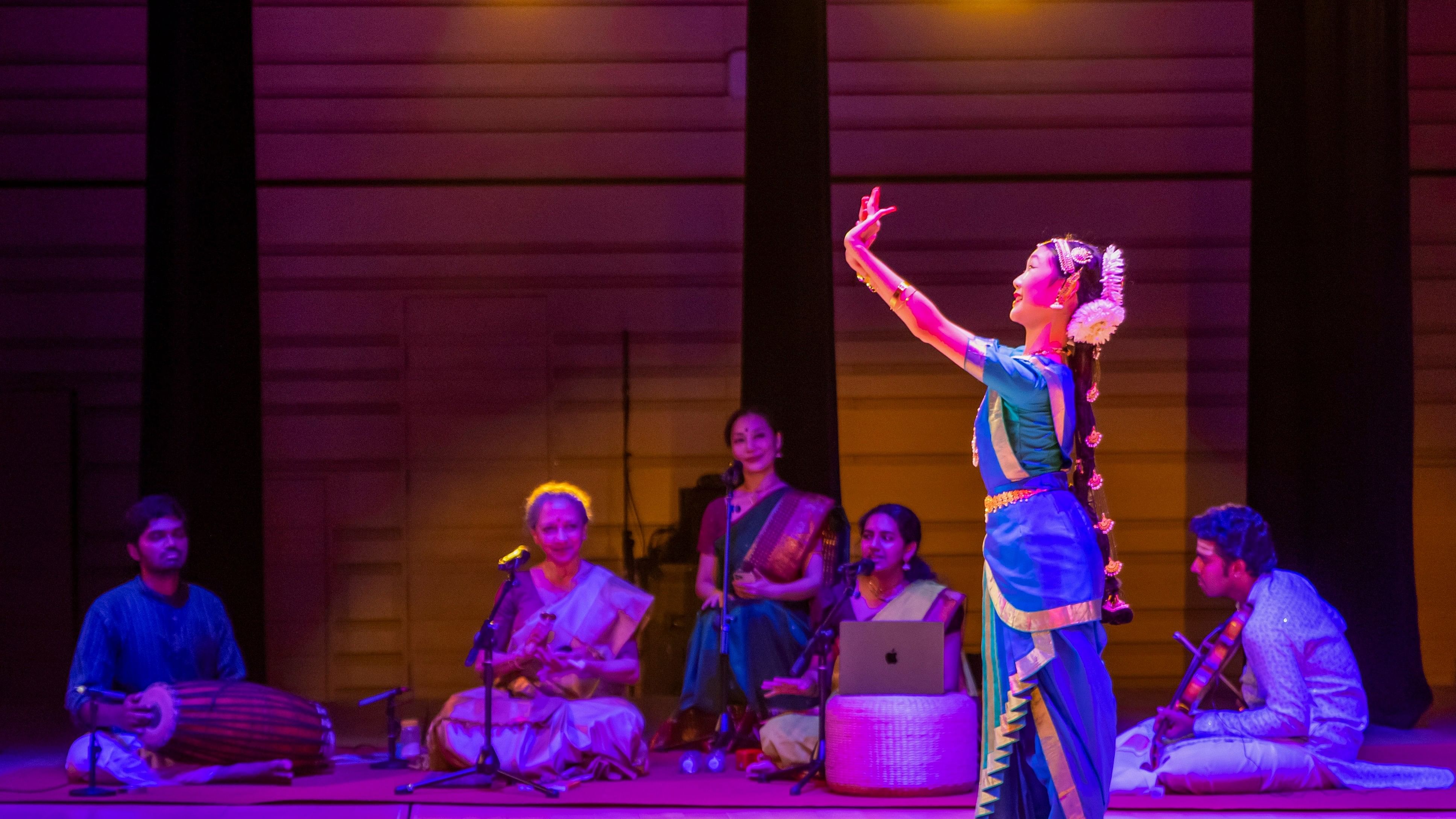 <div class="paragraphs"><p> 13-year-old Lei Muzi, the Chinese Bharatanatyam student, performs at the first ever Arangetram, in Beijing, China</p></div>