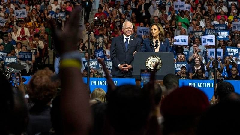 <div class="paragraphs"><p>Gov Tim Walz of Minnesota and Vice President Kamala Harris during their first campaign rally together.</p></div>