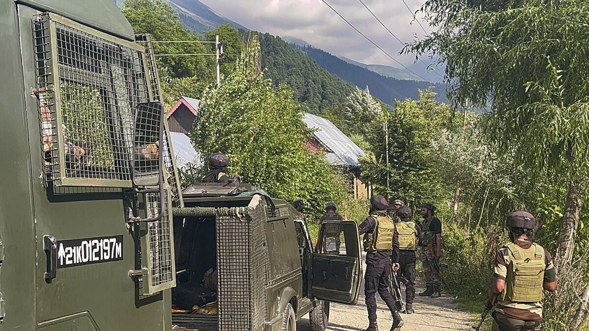 <div class="paragraphs"><p>Security forces personnel during a military encounter, in Anantnag district</p></div>