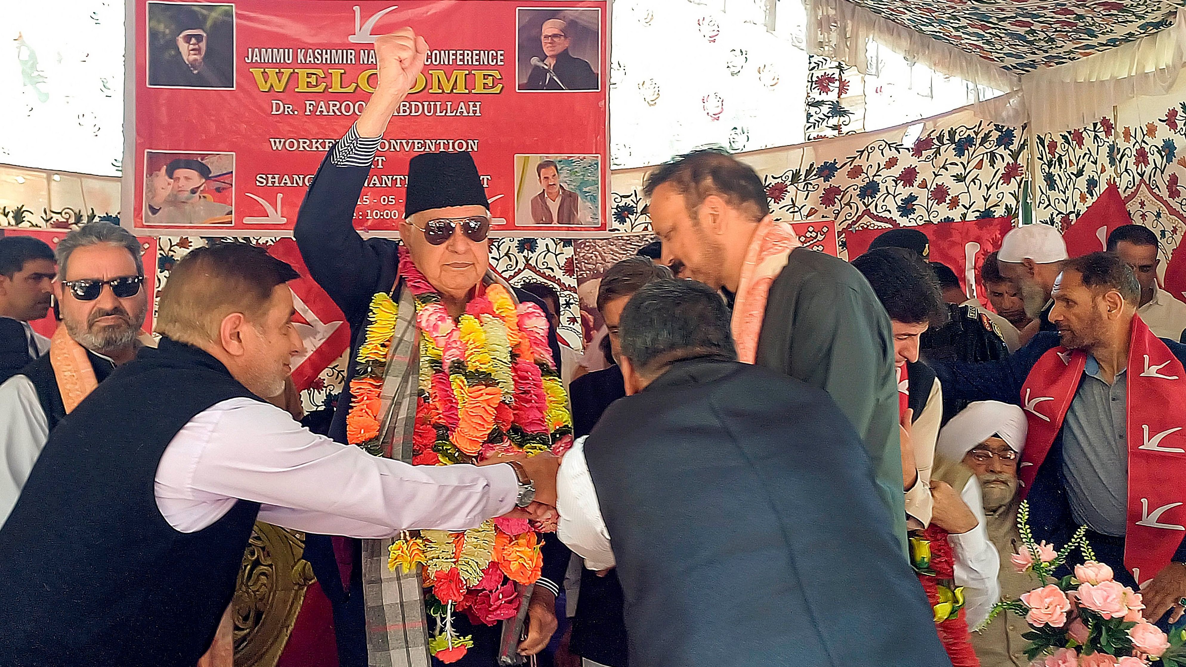 <div class="paragraphs"><p>National Conference President Farooq Abdullah during a public rally for Lok Sabha elections, in Anantnag district</p></div>