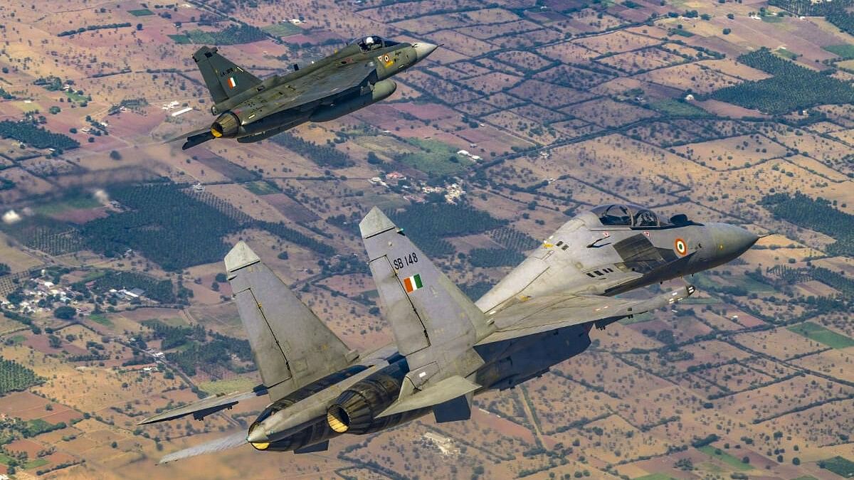 <div class="paragraphs"><p>Military aircrafts during the second day of the multinational air exercise 'Tarang Shakti 2024', in Sulur, Tamil Nadu.</p></div>