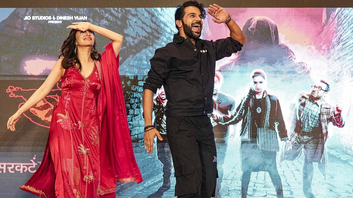 <div class="paragraphs"><p>Shraddha Kapoor, left, and Rajkummar Rao dance during a promotional event for their upcoming film 'Stree 2.'</p></div>