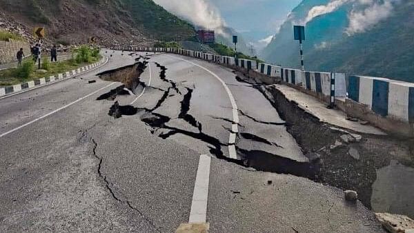 <div class="paragraphs"><p>Representative image showing a damaged road in Himachal Pradesh.</p></div>