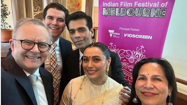 <div class="paragraphs"><p>Australian PM Anthony Albanese with&nbsp;Karan Johar and Rani Mukerji  </p></div>