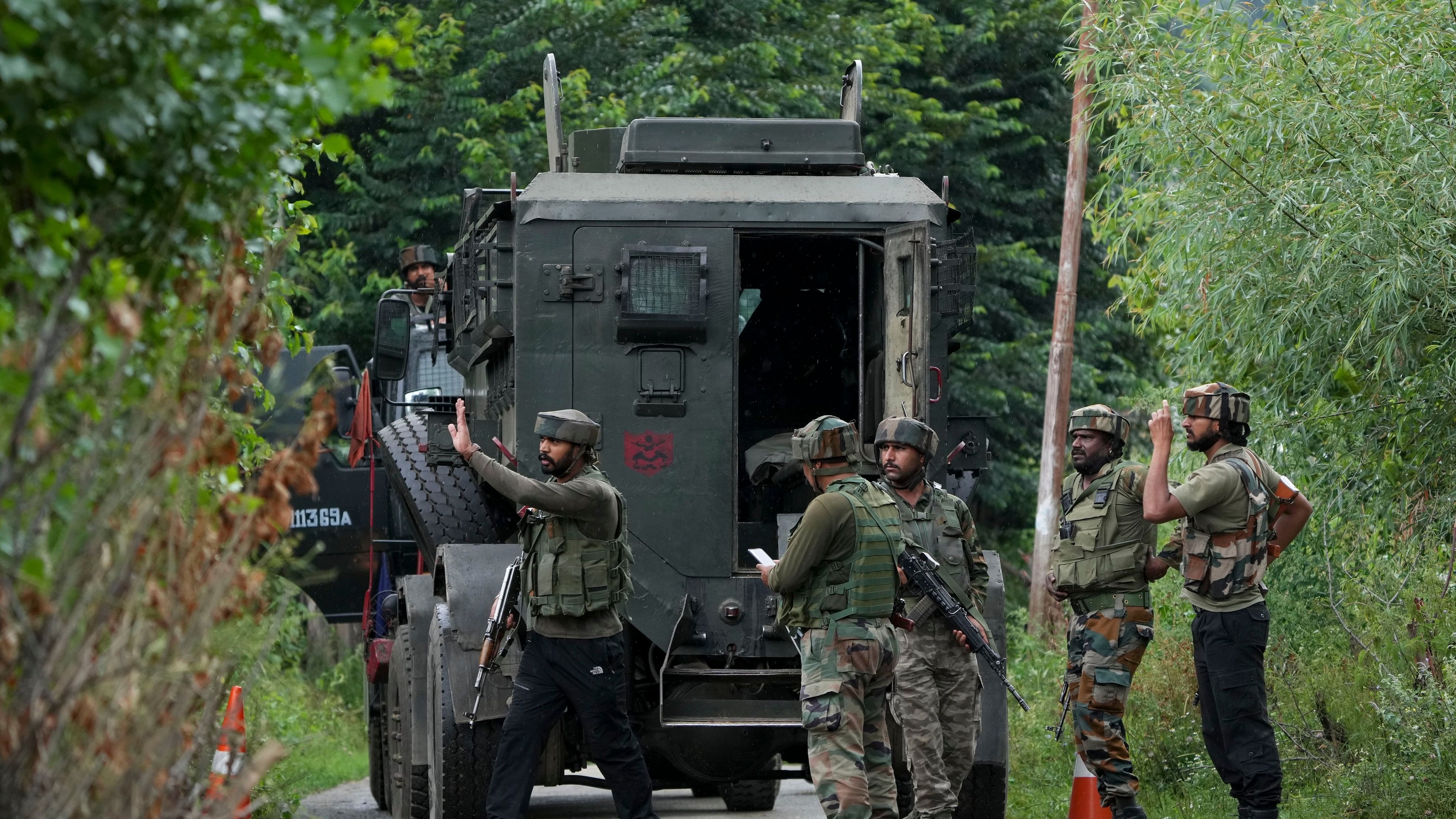 <div class="paragraphs"><p>Security personnel during an encounter with terrorists at Ahlan Gagarmandu forest area, in Anantnag district of South Kashmir. (Representative image)</p></div>