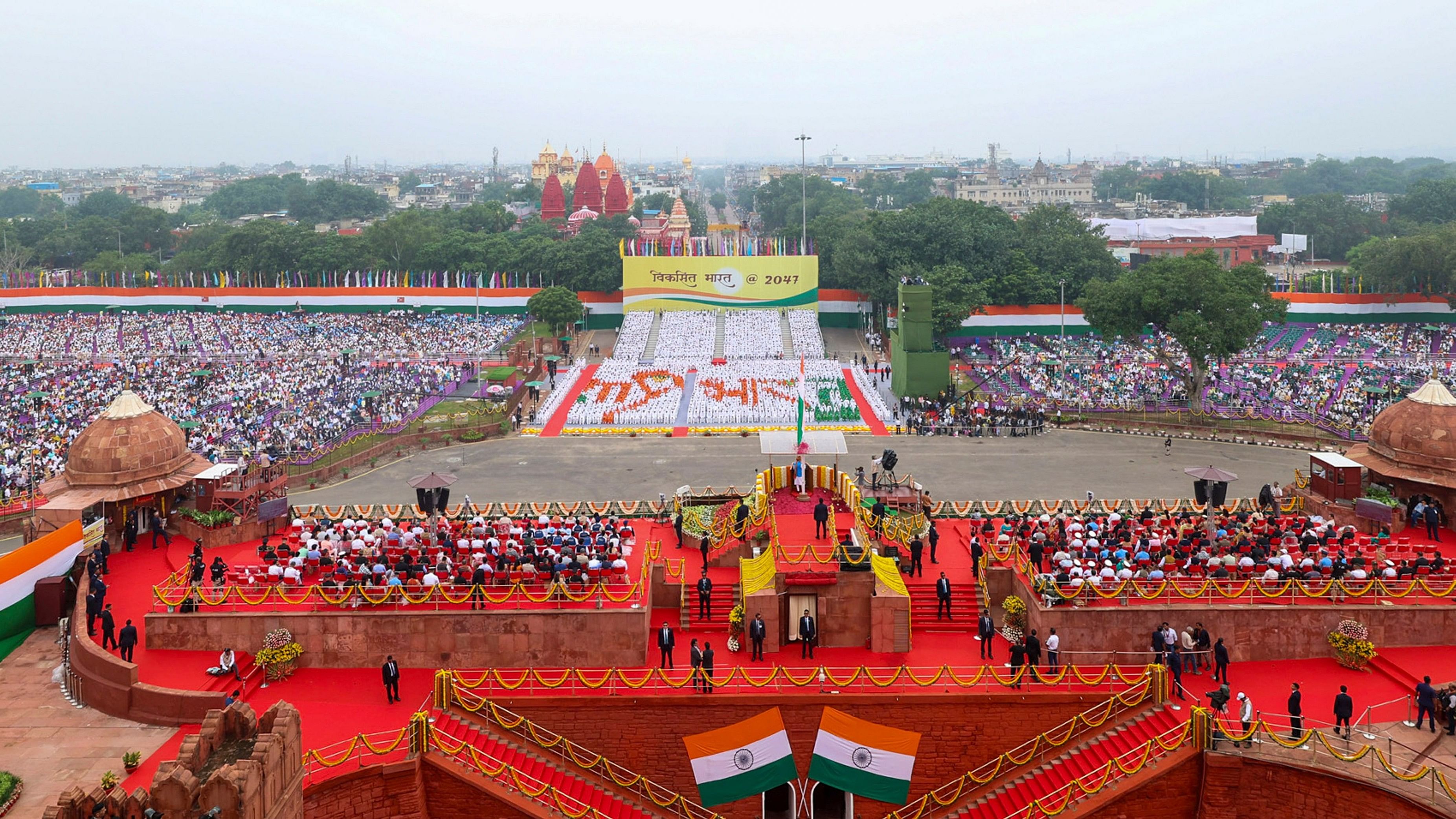 <div class="paragraphs"><p>Prime Minister Narendra Modi addresses the nation from the ramparts of the Red Fort on the 78th Independence Day, in New Delhi, Thursday, August 15, 2024.</p></div>