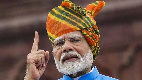 <div class="paragraphs"><p>Prime Minister Narendra Modi addresses the nation from the Red Fort on 78th Independence Day, in New Delhi, Thursday, Aug. 15, 2024.</p></div>