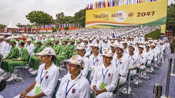 <div class="paragraphs"><p>NCC cadets during the 78th Independence Day celebrations at Red Fort, in New Delhi.</p></div>