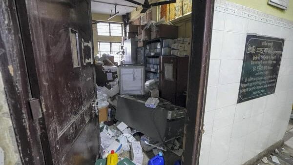 <div class="paragraphs"><p>A store room of the RG Kar Medical College and Hospital after being vandalised by unidentified miscreants amid protests against the alleged rape and murder of a post graduate trainee doctor, in Kolkata, early Thursday.&nbsp;</p></div>