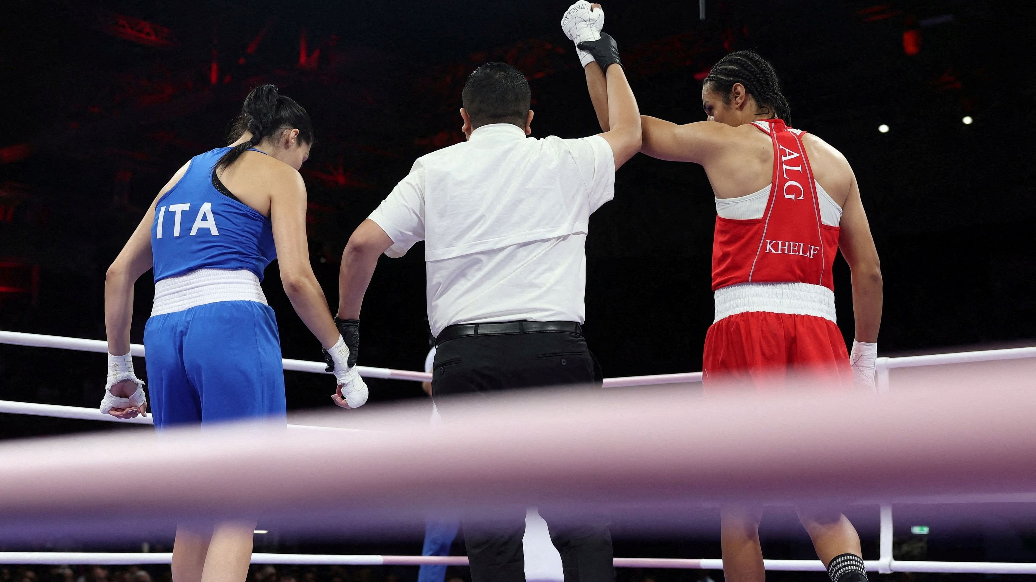 <div class="paragraphs"><p>Imane Khelif of Algeria won against Angela Carini of Italy in the women's boxing 66 kg category in the Paris Olympics 2024. </p></div>