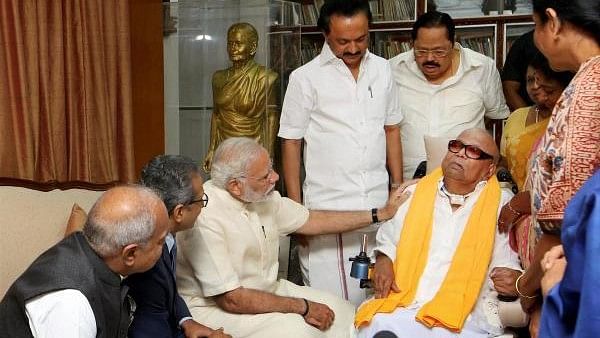 <div class="paragraphs"><p>File photo of Prime Minister Narendra Modi with late DMK President M Karunanidhi.&nbsp;</p></div>