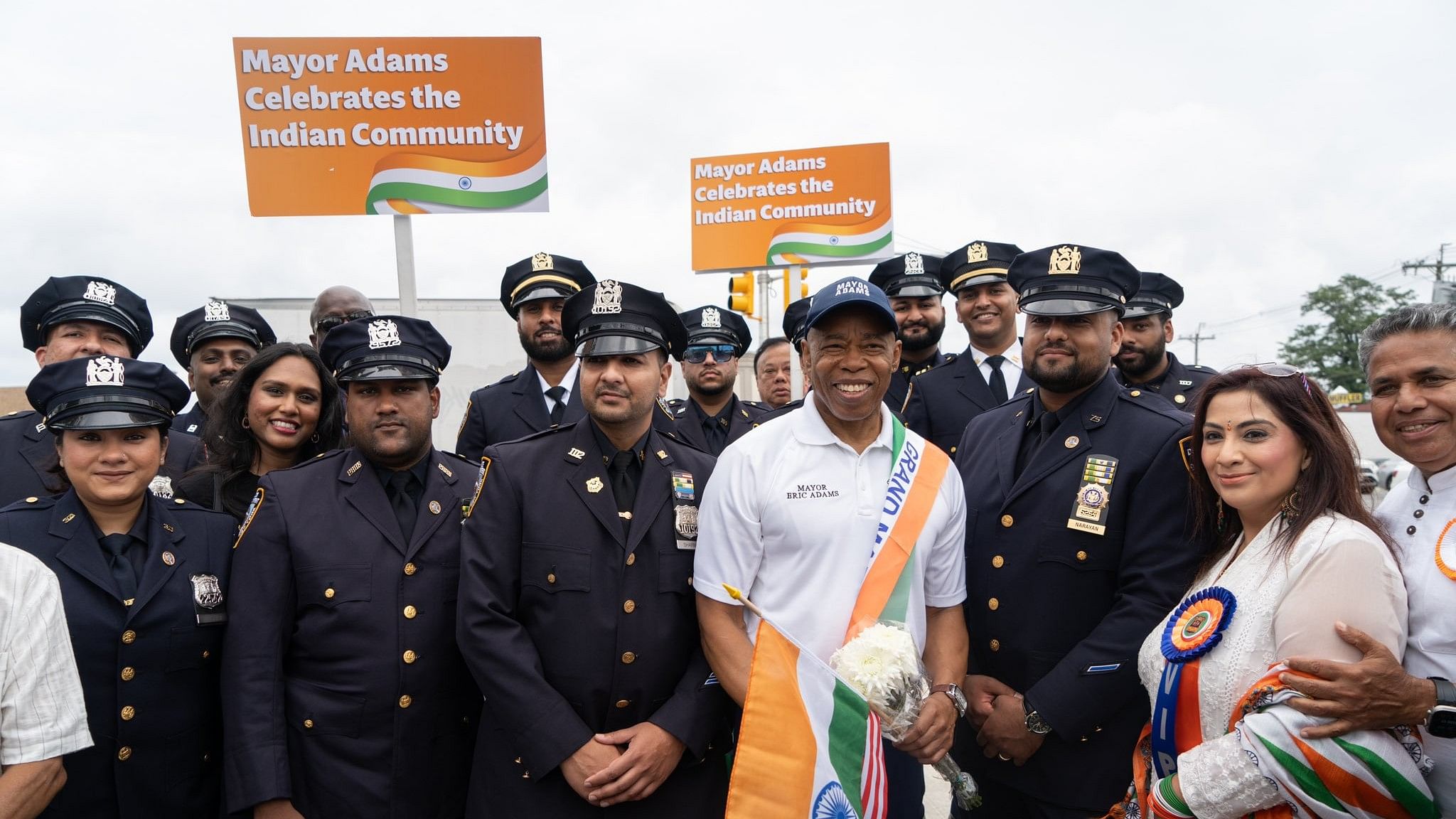 <div class="paragraphs"><p>Adams was addressing members of the Indian-American community at the Queens 9th India Day Parade on Saturday.</p></div>