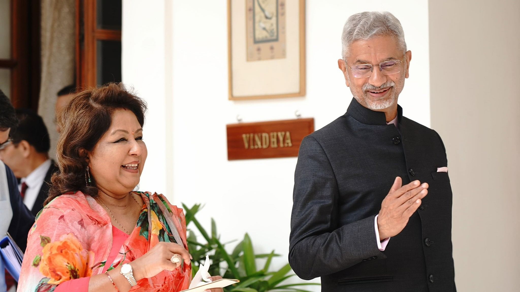 <div class="paragraphs"><p>External Affairs Minister S Jaishankar with his Nepalese counterpart Arzu Rana Deuba.</p></div>