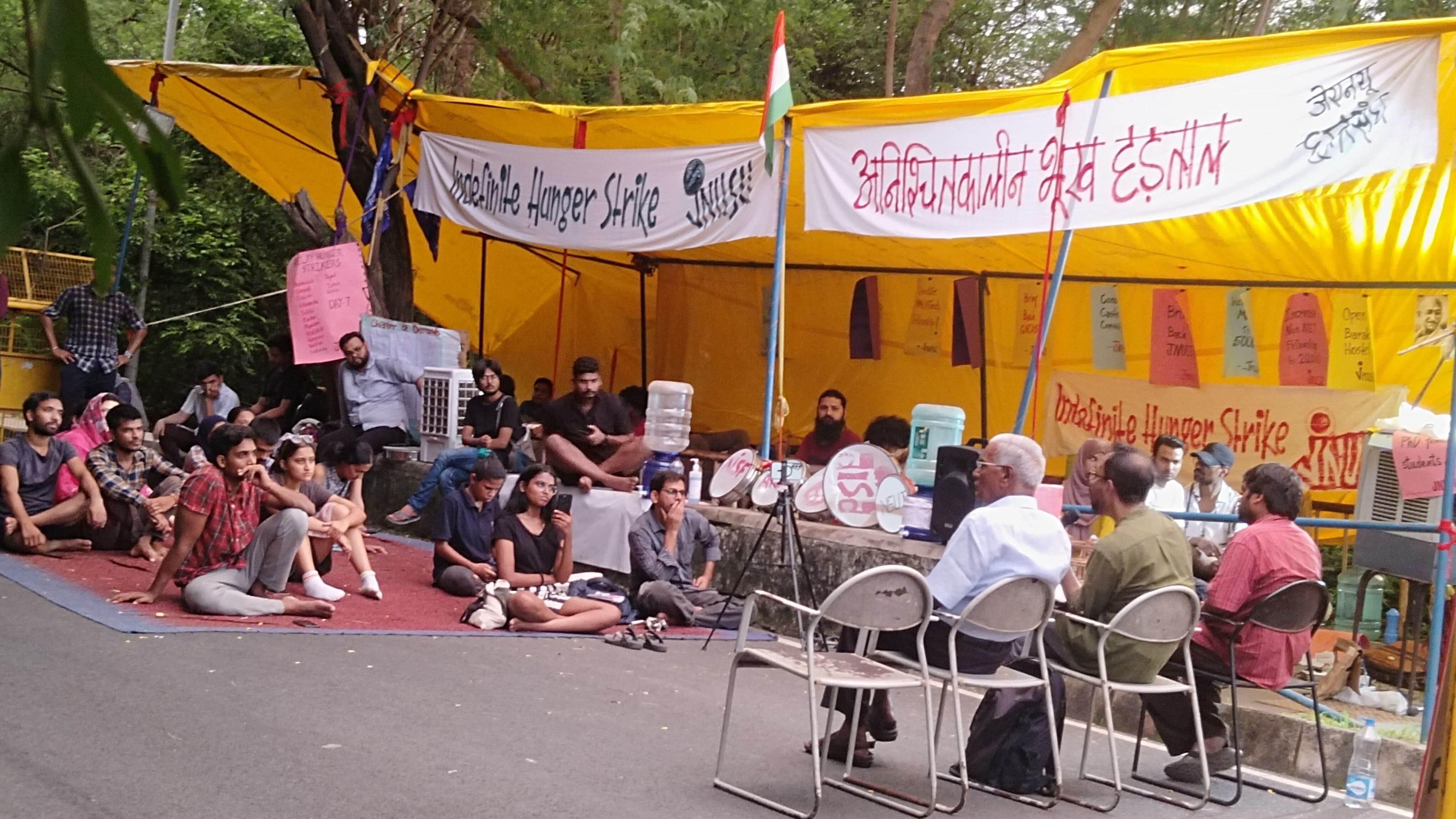 <div class="paragraphs"><p>JNU students on indefinite hunger strike.</p></div>