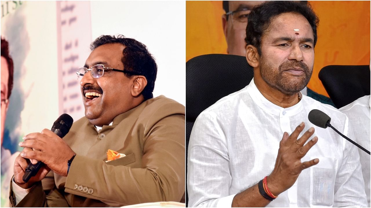 <div class="paragraphs"><p>Ram Madhav (left) and G Kishan Reddy.</p></div>