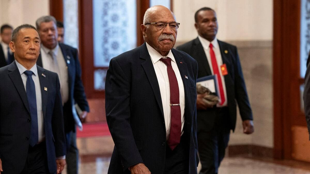 <div class="paragraphs"><p>Fiji's Prime Minister Sitiveni Rabuka arrives at the Great Hall of the People for a meeting with Chinese President Xi Jinping in Beijing, China, August 20, 2024</p></div>