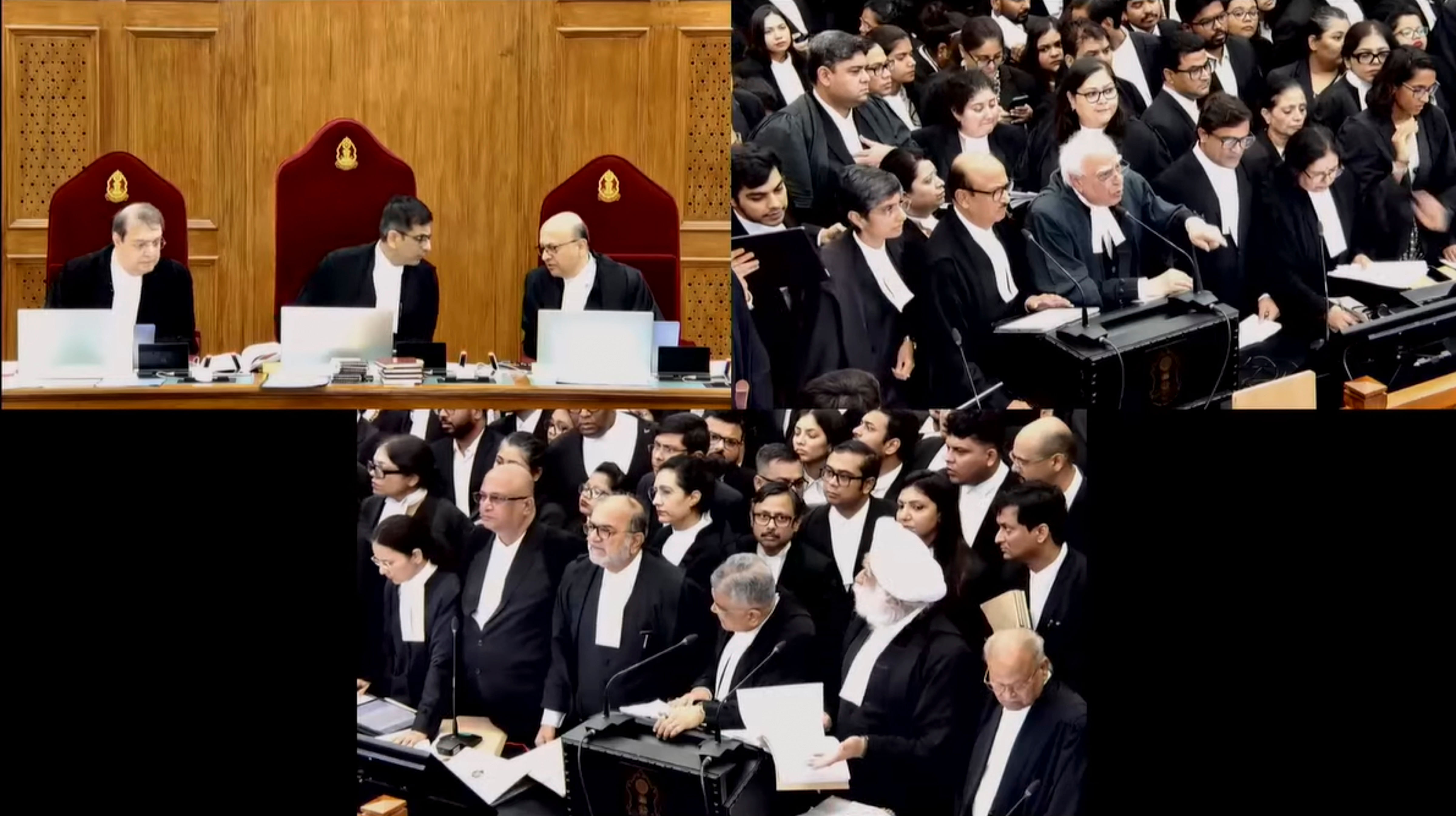 <div class="paragraphs"><p>A bench comprising Chief Justice of India (CJI) D.Y. Chandrachud, Justice J.B. Pardiwala and Justice Manoj Misra during hearing on a suo moto case related to the alleged sexual assault and murder of a postgraduate trainee doctor in Kolkata, at the Supreme Court in New Delhi.</p></div>