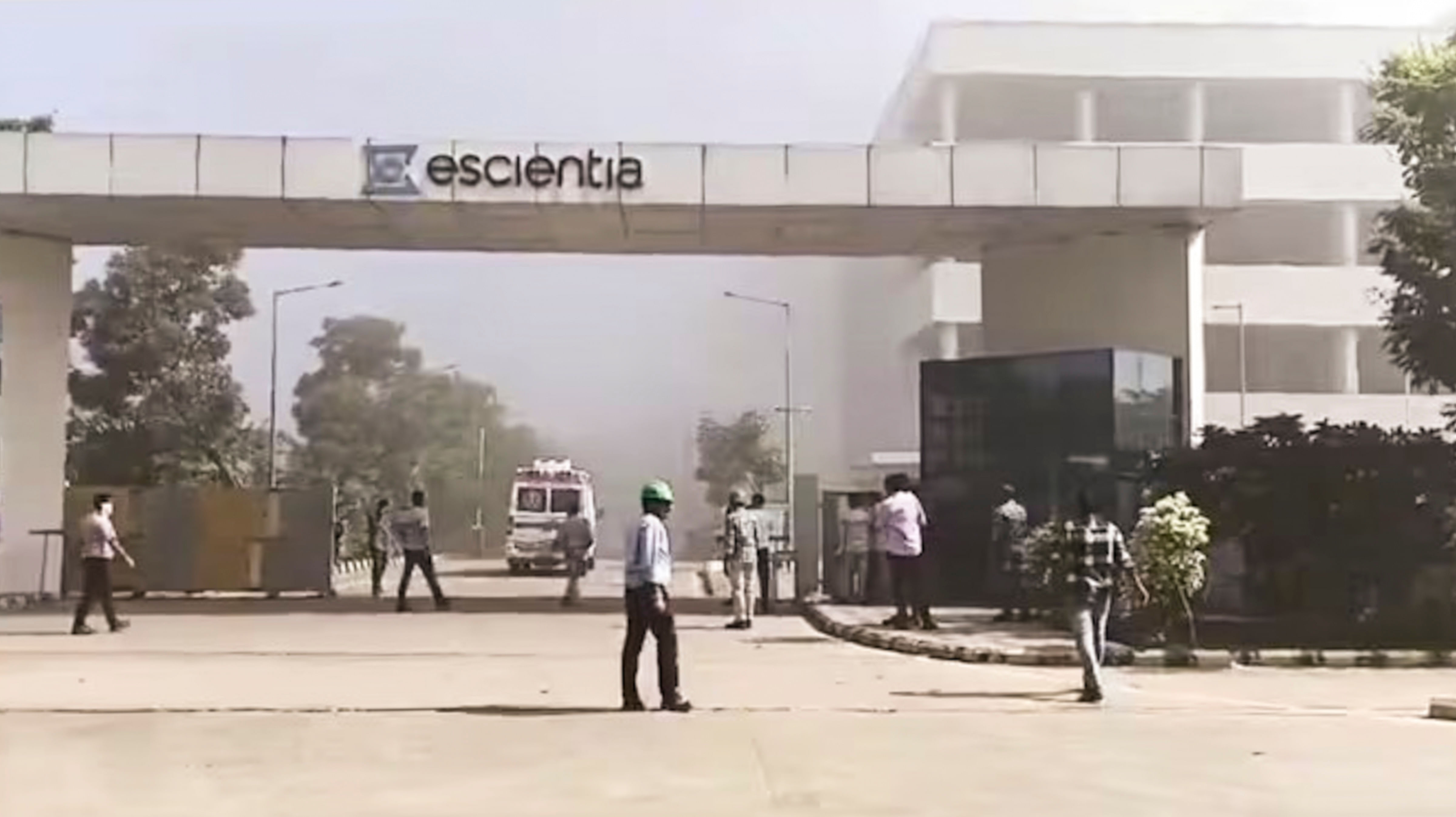 <div class="paragraphs"><p>Anakapalle: People outside the reactor pharma unit of pharmaceutical company Escientia where a fire broke out following an explosion, in Anakapalle, Andhra Pradesh, Wednesday, Aug. 21, 2024. </p></div>