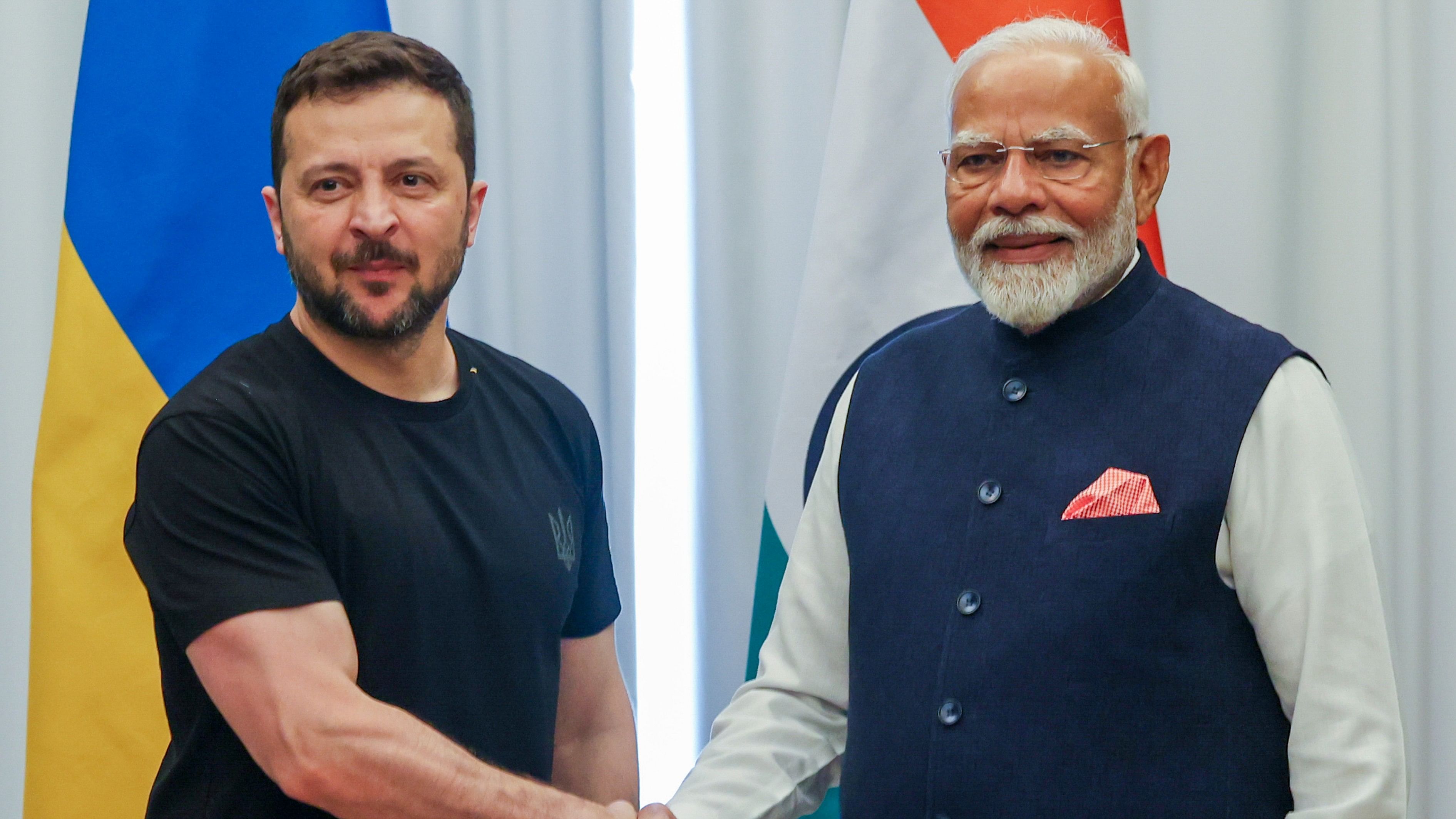 <div class="paragraphs"><p>File photo of Prime Minister Narendra Modi and President of Ukraine Volodymyr Zelenskyy</p></div>