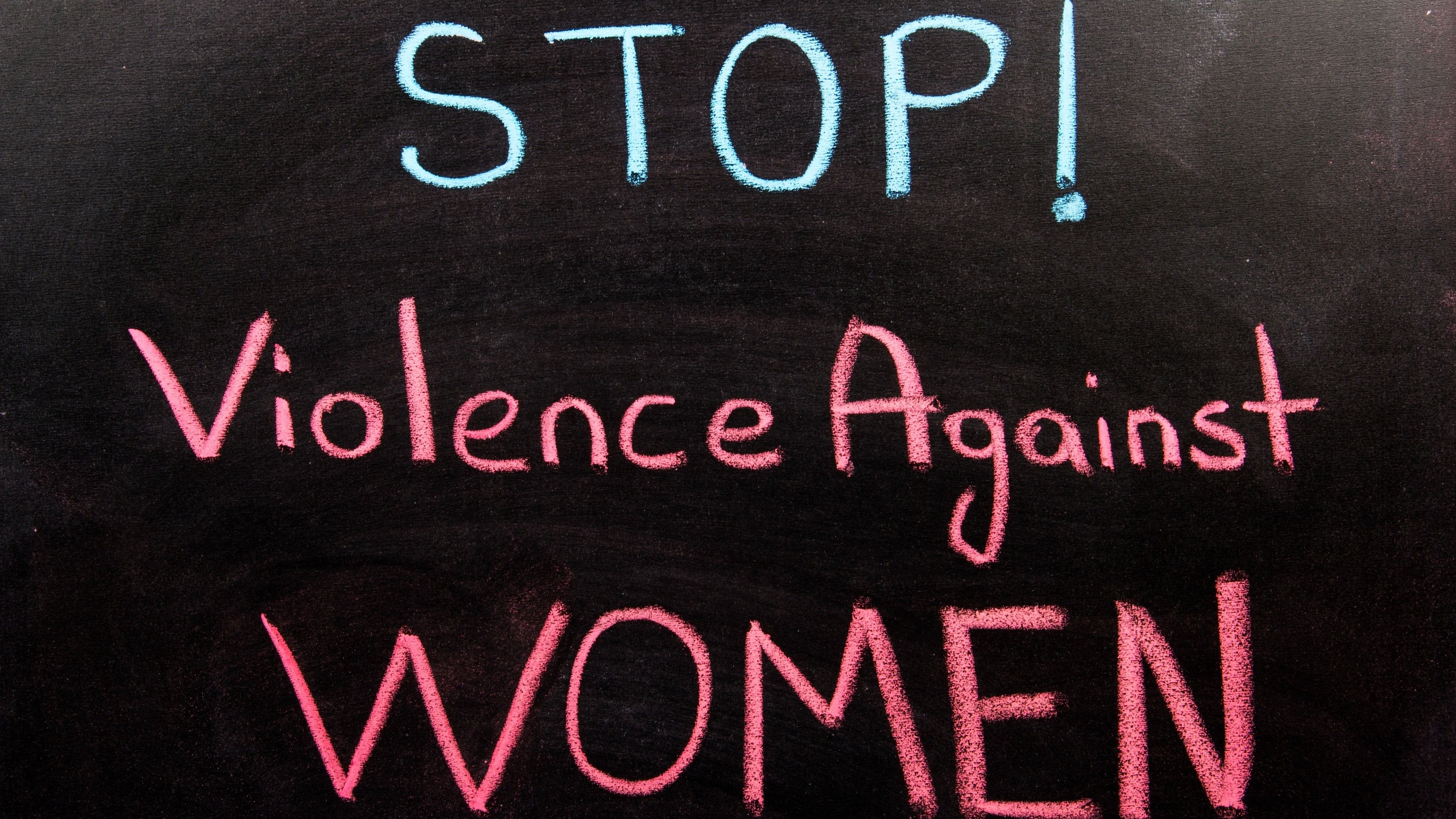 <div class="paragraphs"><p>Representative image where the words 'Stop violence against women' can be seen</p></div>