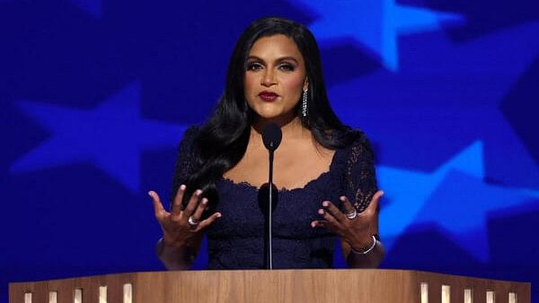 <div class="paragraphs"><p>Mindy Kaling speaks on Day 3 of the Democratic National Convention (DNC)</p></div>