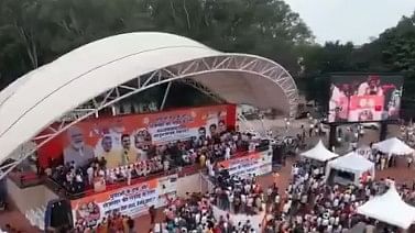 <div class="paragraphs"><p>BJYM rally outside the Morabadi Ground in Jharkhand's capital Ranchi</p></div>