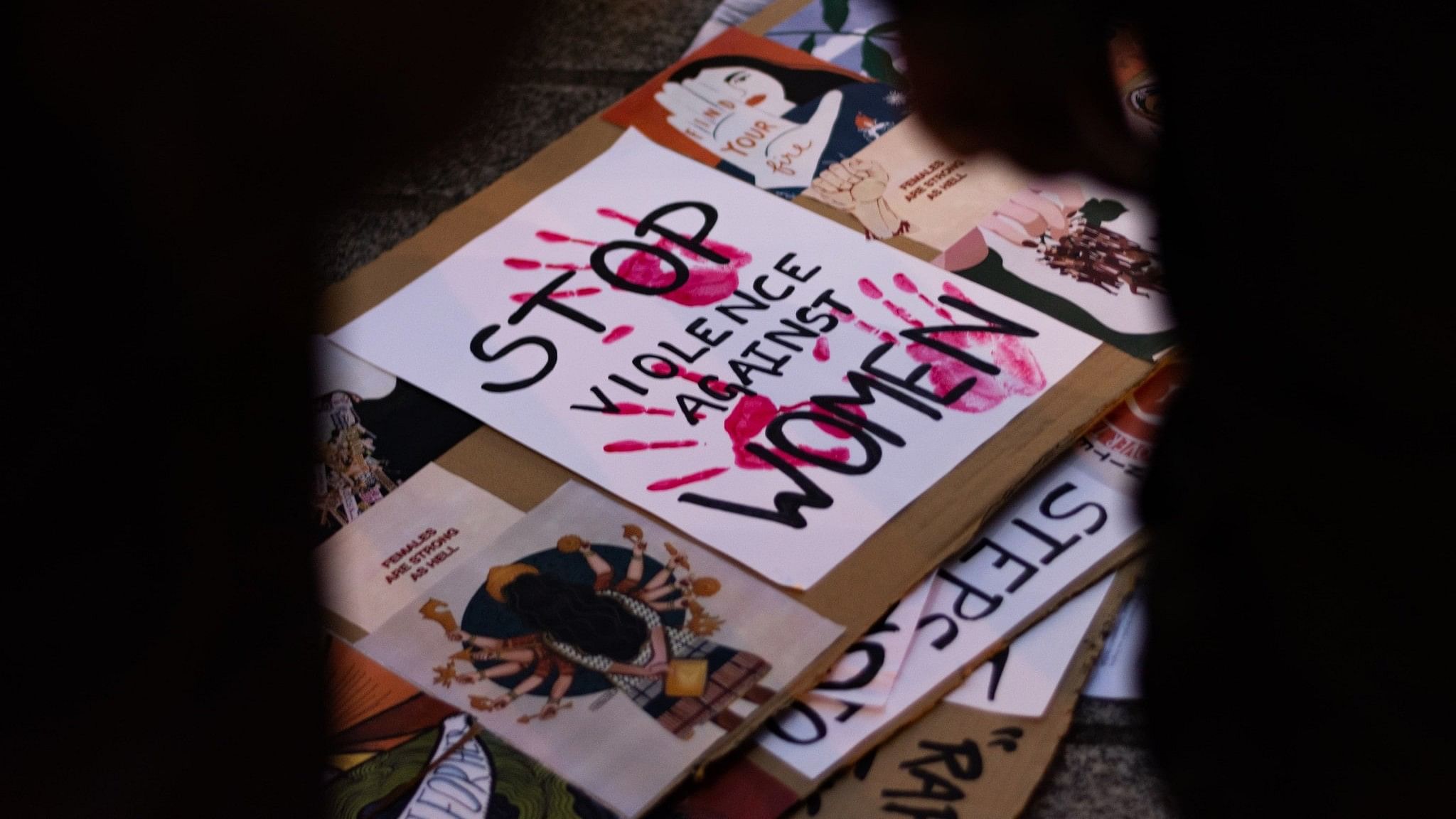 <div class="paragraphs"><p>Placards made by&nbsp;the Students' Federation of India – United Kingdom to protest against the Kolkata medic's rape and murder.</p></div>