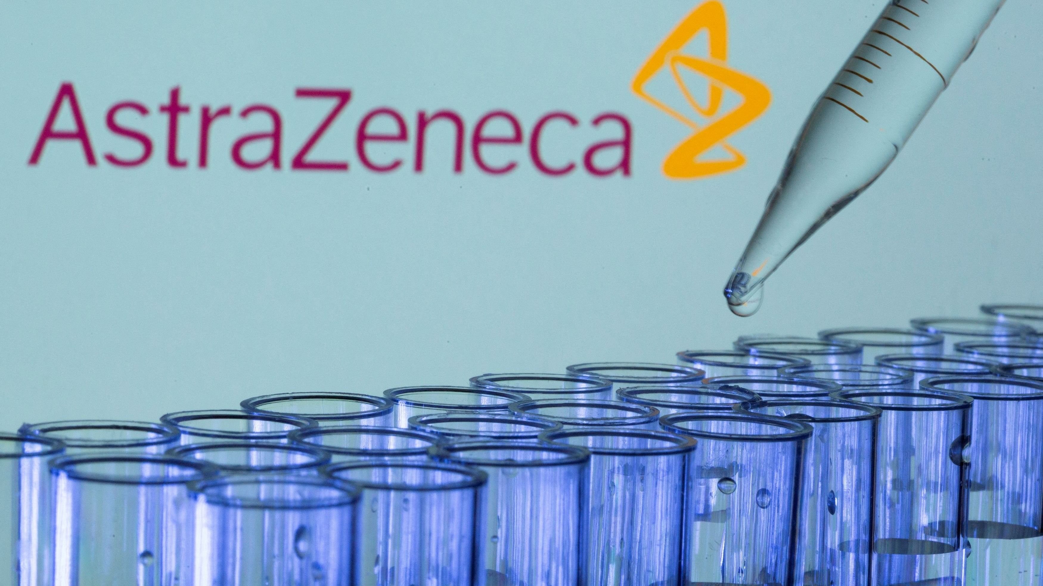 <div class="paragraphs"><p>Test tubes are seen in front of a displayed AstraZeneca logo in this illustration taken.</p></div>