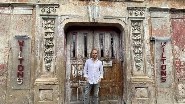 <div class="paragraphs"><p> Musician Tim Pottier at Wilton's Music Hall, the site of the inaugural concert in October by the new London Bollywood Orchestra, in London.</p></div>