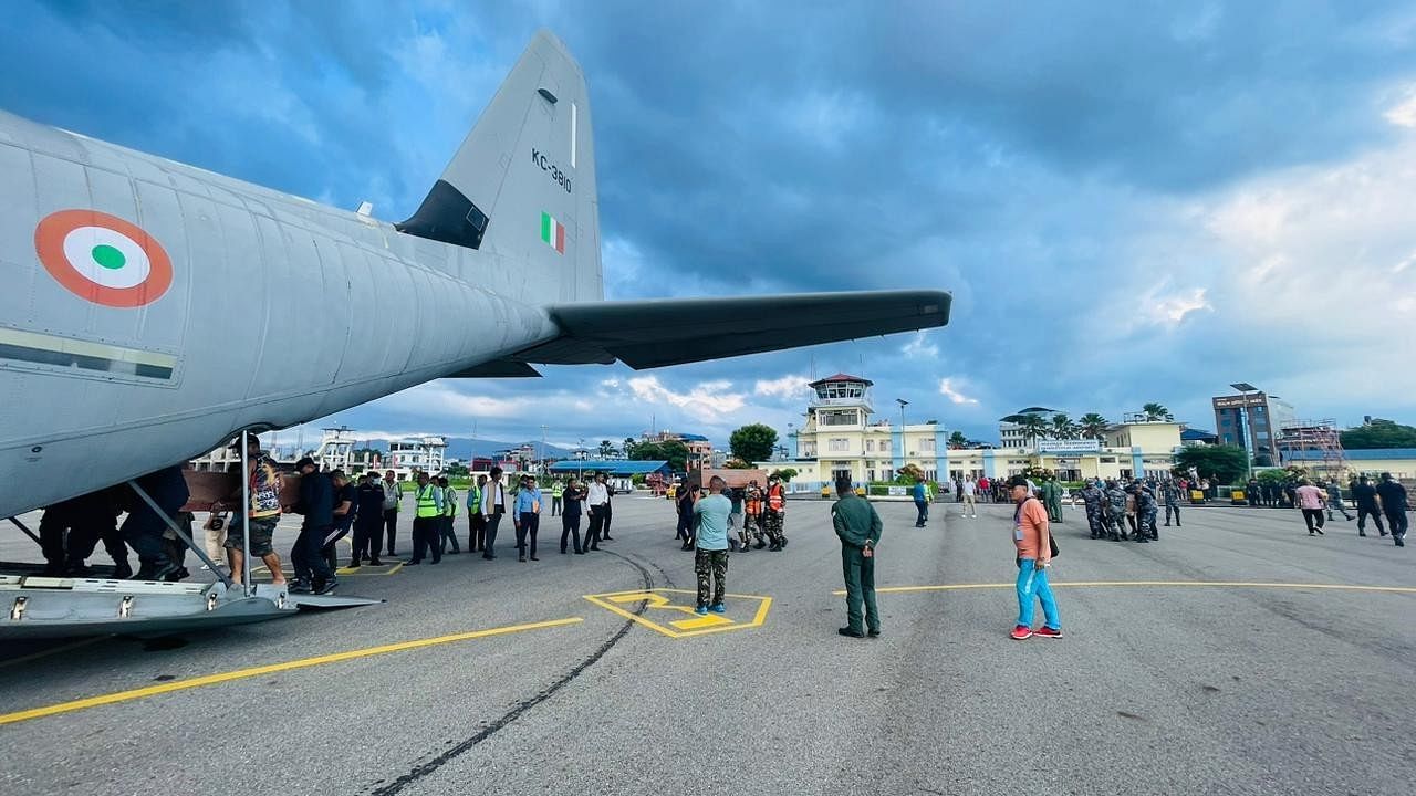 <div class="paragraphs"><p>An IAF plane that was sent to Nepal to bring back the mortal remains of the deceased.&nbsp;</p></div>