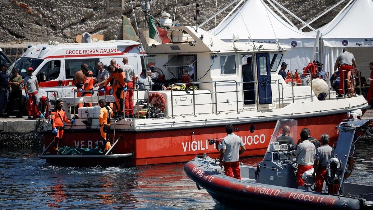 <div class="paragraphs"><p>The scene where a luxury yacht sank, off the coast of Porticello, near the Sicilian city of Palermo, Italy.</p></div>