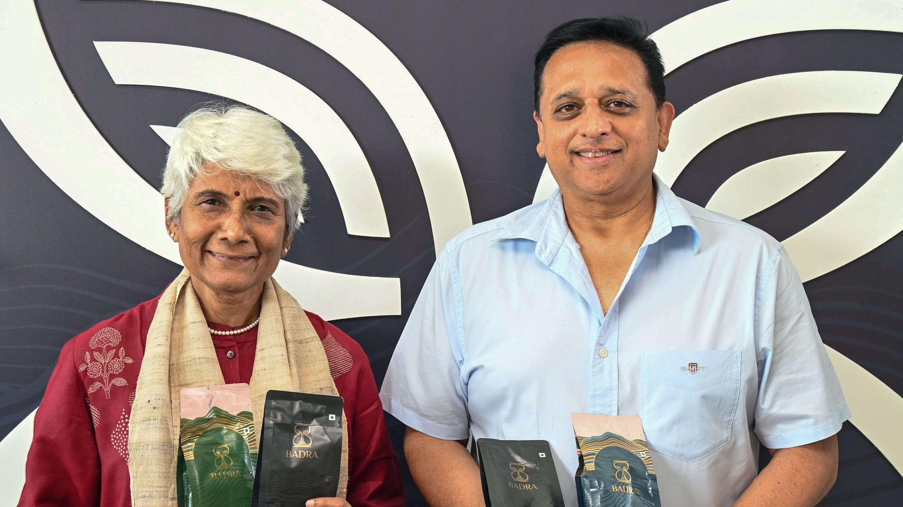 <div class="paragraphs"><p>Sunalini N Menon, coffee quality control expert and Jacob Mammen managing director of Badra Estates, at the launch of Badra&nbsp;coffee in Bengaluru on Saturday.</p></div>