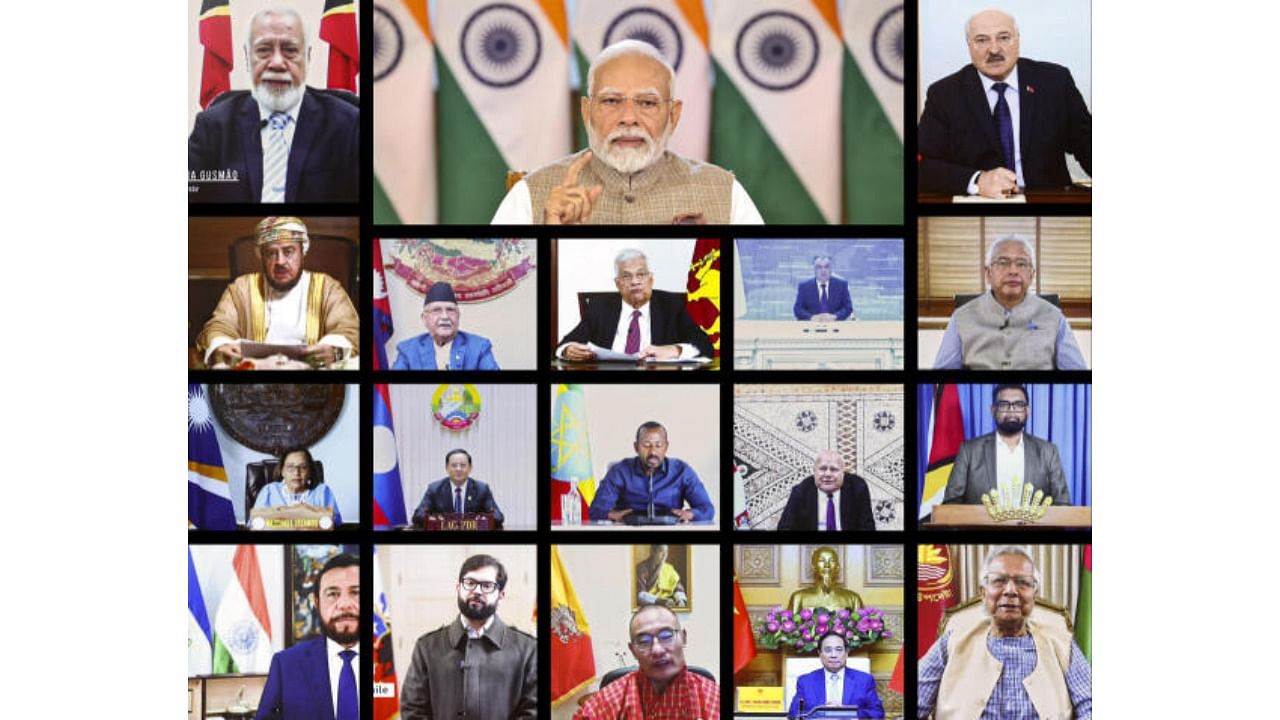 <div class="paragraphs"><p>Prime Minister Narendra Modi speaks at the 3rd Voice of Global South Summit through video conferencing, in New Delhi.</p></div>