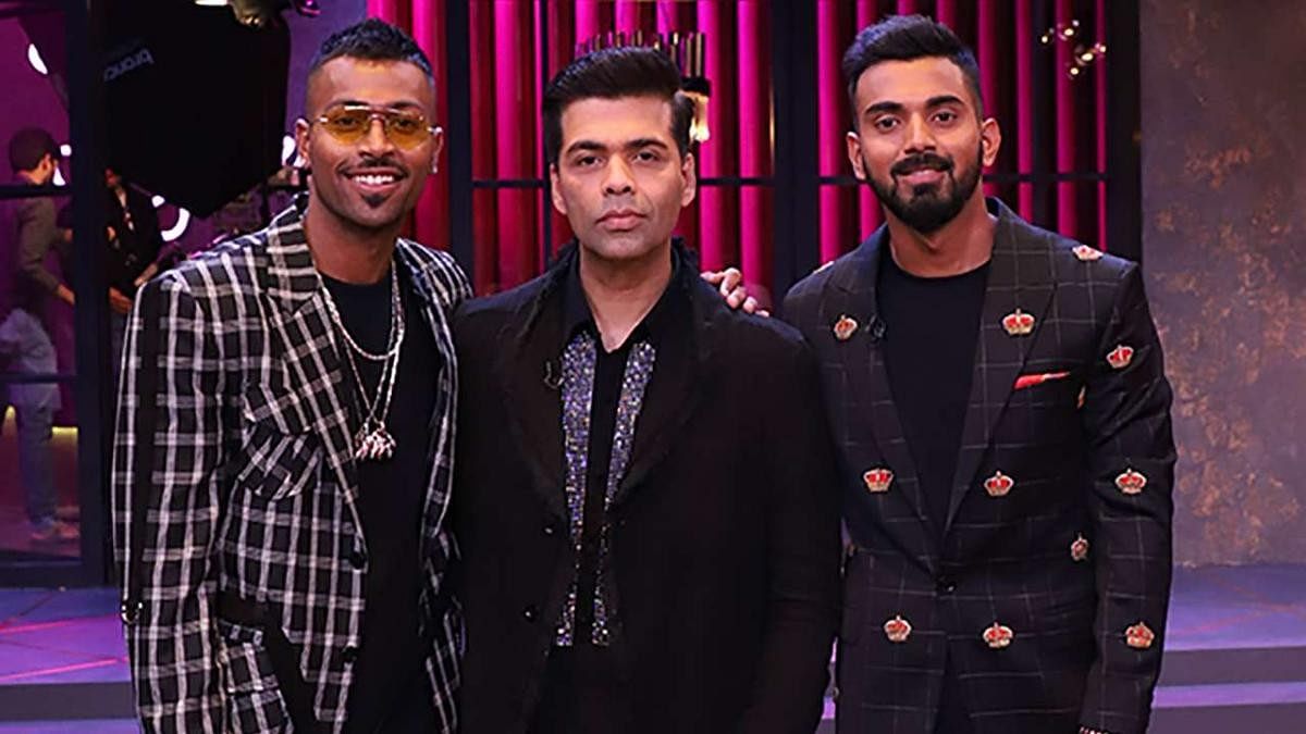 Hardik Pandya and KL Rahul during their appearance on the Koffee With Karan show