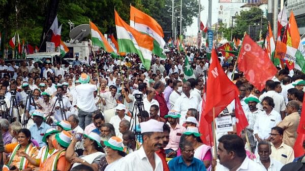 <div class="paragraphs"><p>United Democratic Front (UDF) supporters protest. Representative image.</p></div>