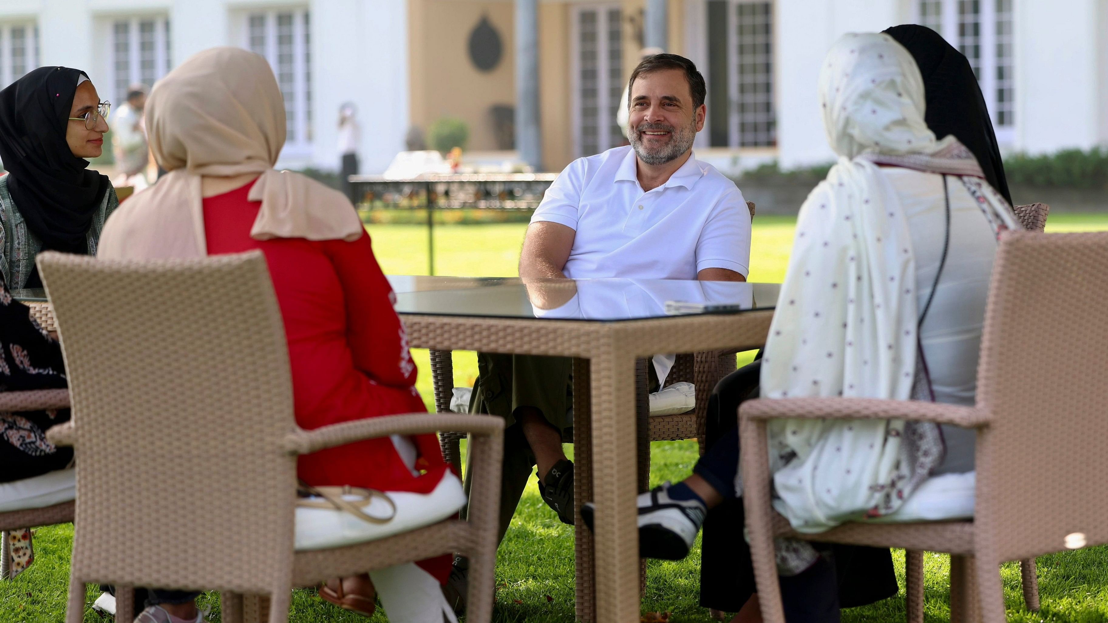 <div class="paragraphs"><p> LoP in Lok Sabha and Congress leader Rahul Gandhi during a meeting with the women of Kashmir. </p></div>