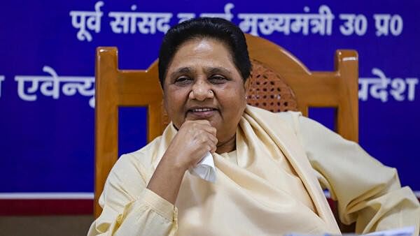 <div class="paragraphs"><p>Bahujan Samaj Party (BSP) chief Mayawati addresses a press conference at her residence.&nbsp;</p></div>