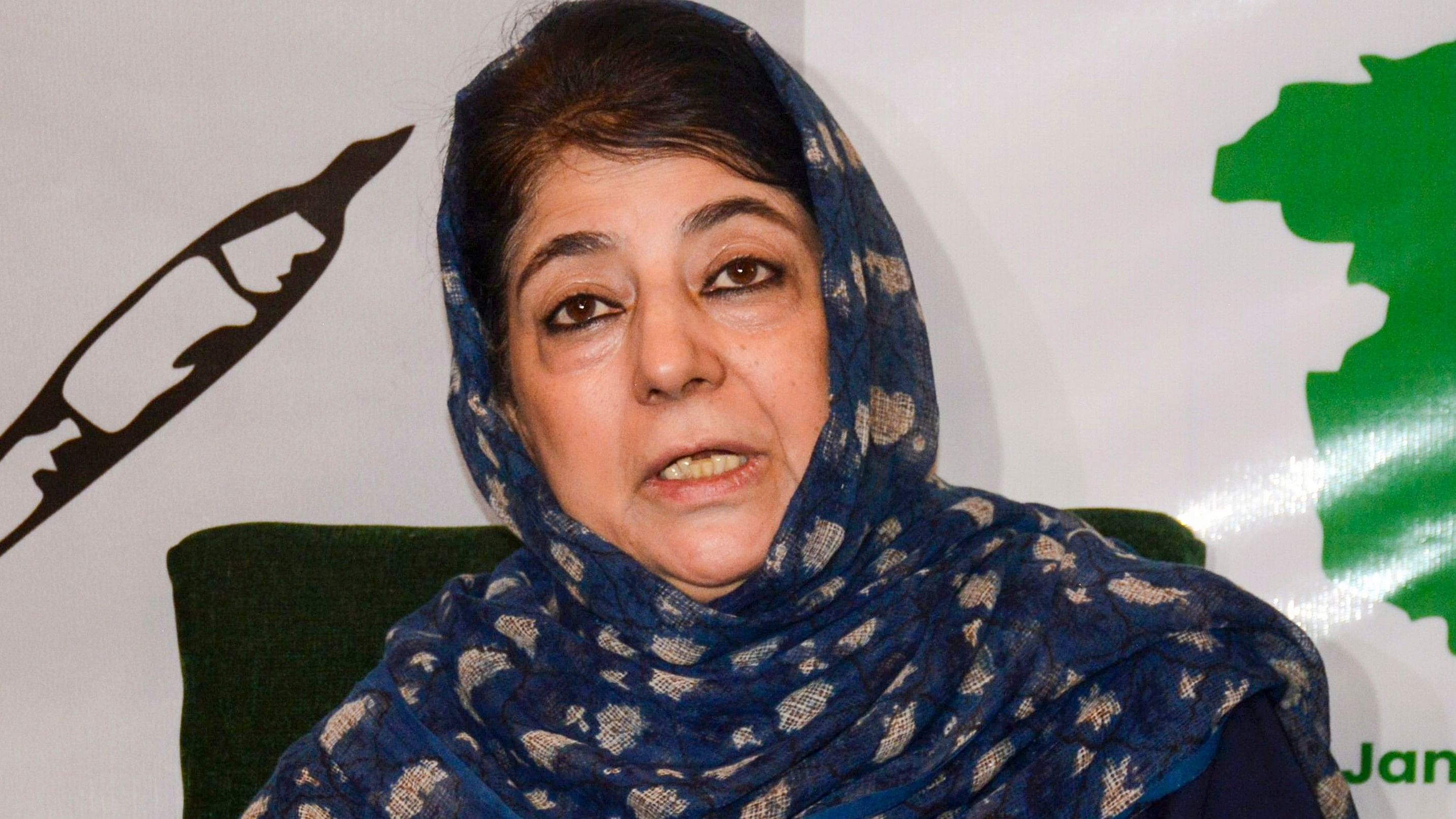 <div class="paragraphs"><p>Peoples Democratic Party (PDP) President Mehbooba Mufti addresses a press conference, at party headquarters in Srinagar.&nbsp;</p></div>