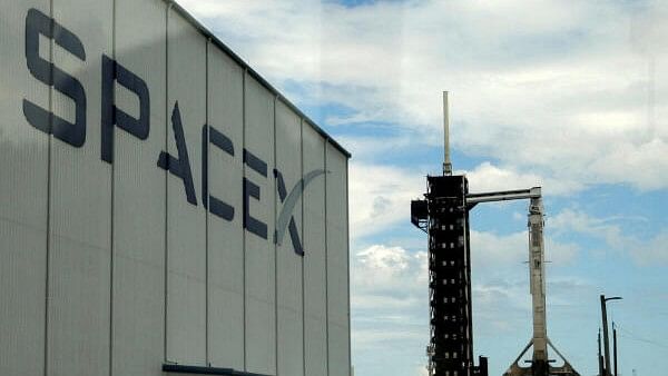 <div class="paragraphs"><p>A SpaceX Falcon 9 rocket is prepared for launch of Polaris Dawn, a private human spaceflight mission, at the Kennedy Space Center in Cape Canaveral.</p></div>