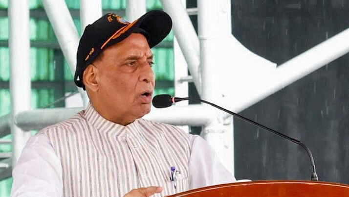 <div class="paragraphs"><p>Defence Minister Rajnath Singh speaks during the commissioning of INS Arighaat in Visakhapatnam. </p></div>