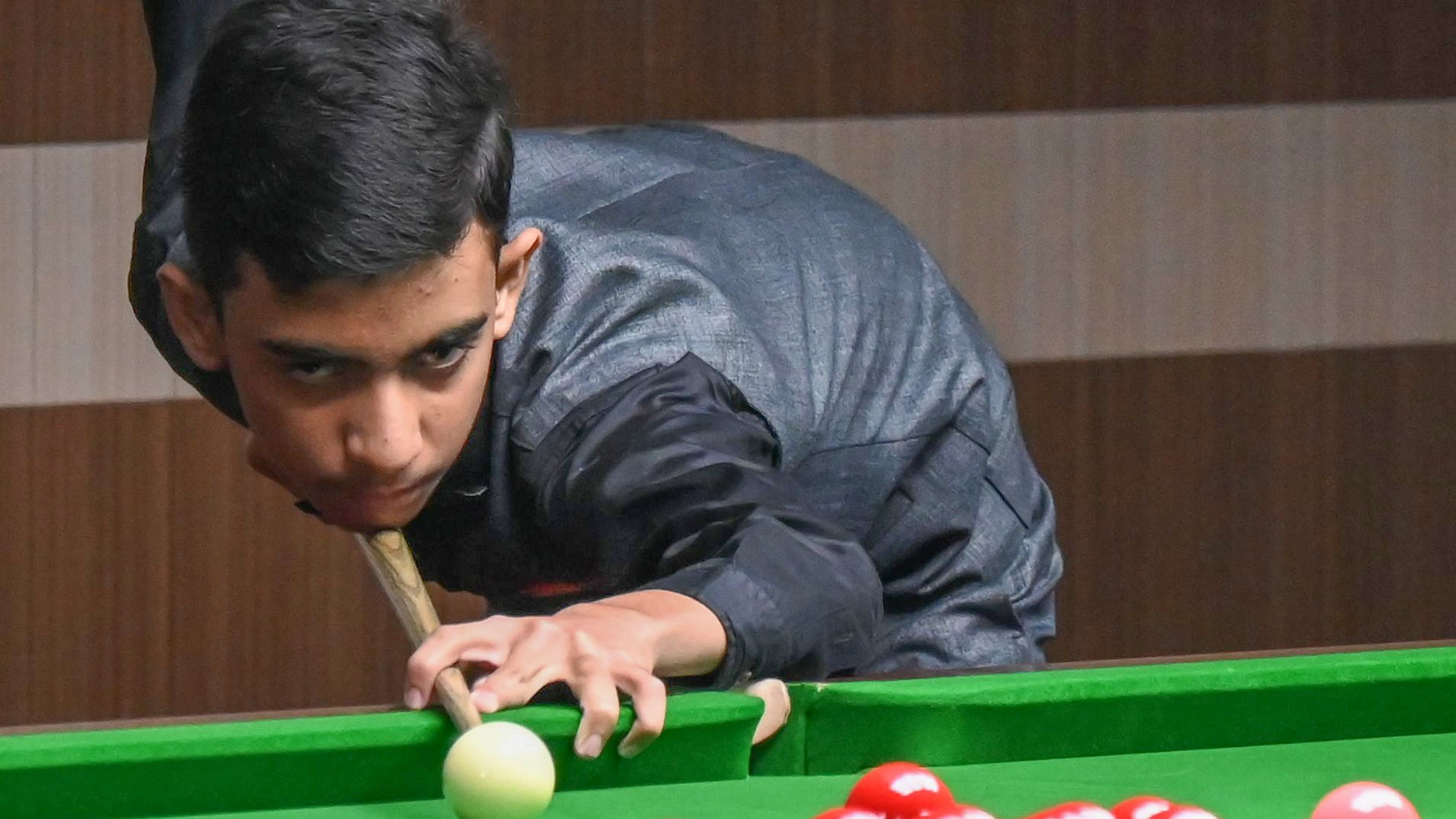 <div class="paragraphs"><p>India’s Rahul Williams in action during his win over Sky Chan of Hong Kong in the World Junior Snooker Championship (U-21) at the KSBA in Bengaluru on Thursday.&nbsp;</p></div>