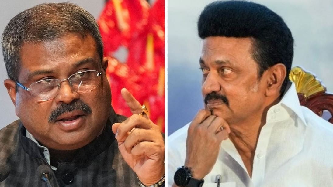 <div class="paragraphs"><p>Union education minister Dharmendra Pradhan (left) wrote to Tamil Nadu chief minister M K Stalin&nbsp;for not signing a Memorandum of Understanding for the The PM Schools for Rising India</p></div>