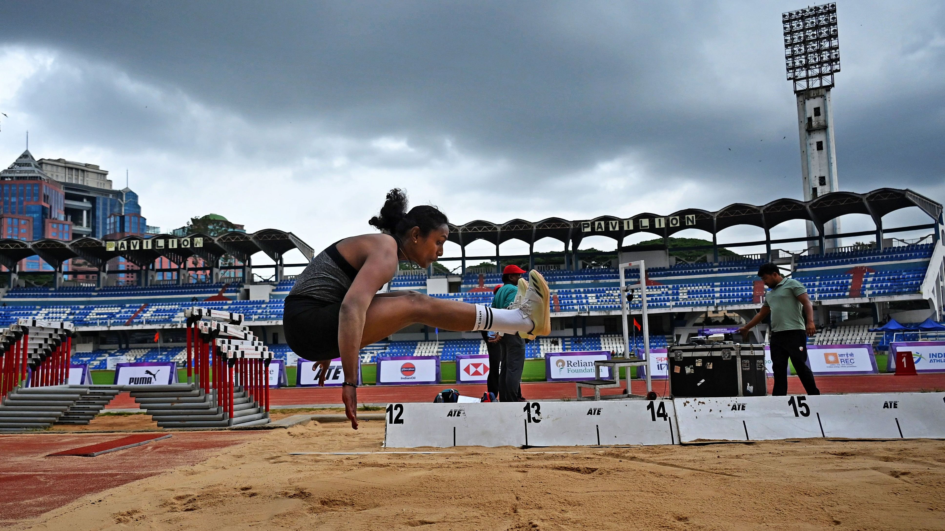 <div class="paragraphs"><p>Sheena V of Kerala won the women's triple jump on the opening day of the 63rd National Open Athletics Championships at the Sree Kanteerava Outdoor Stadium in Bengaluru on Friday. </p></div>