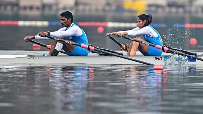 <div class="paragraphs"><p>Indian rowers Anita and Narayana Konganapalle.</p></div>