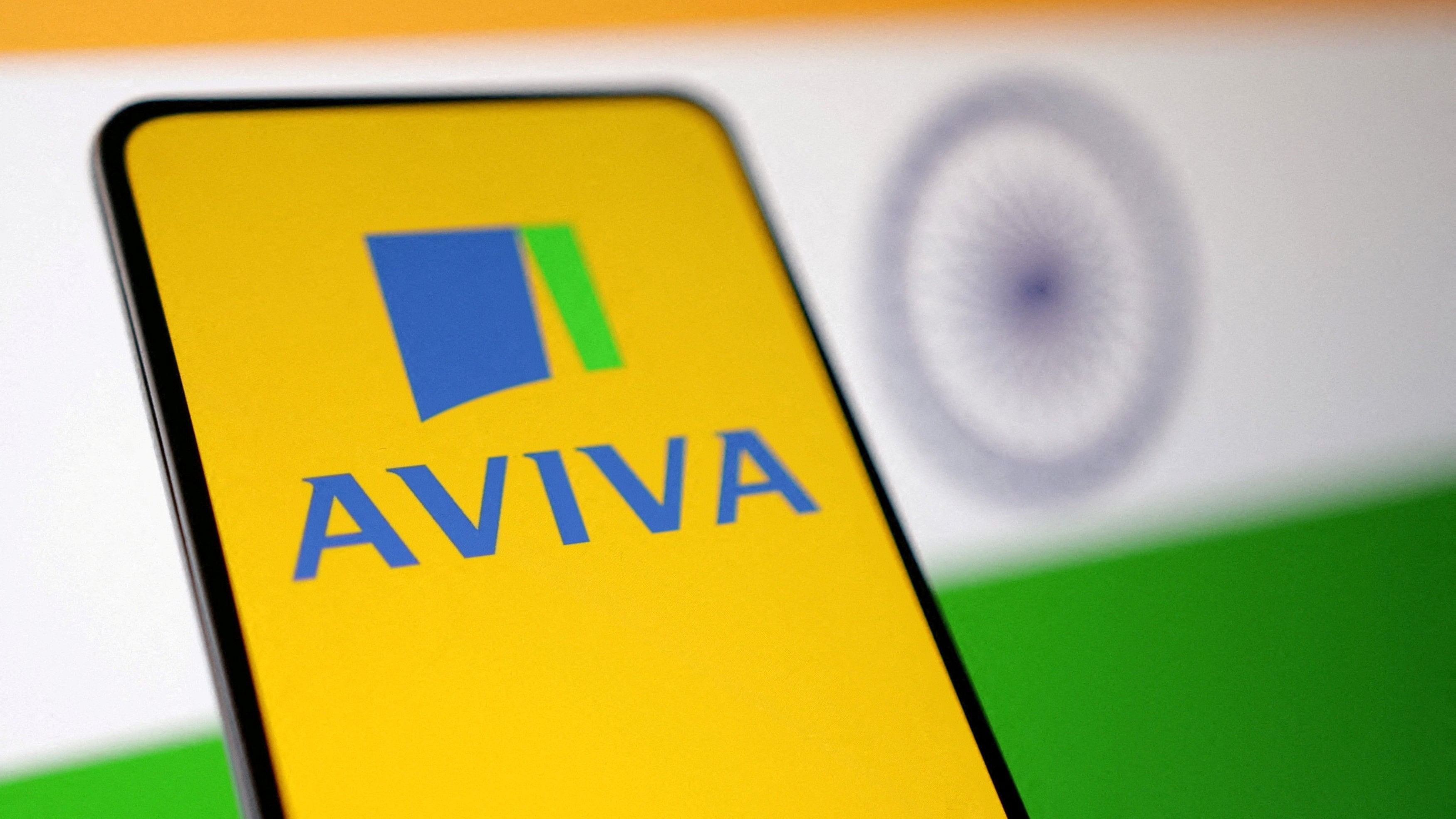 <div class="paragraphs"><p>The Indian flag and Aviva logo are seen in this illustration picture.</p></div>