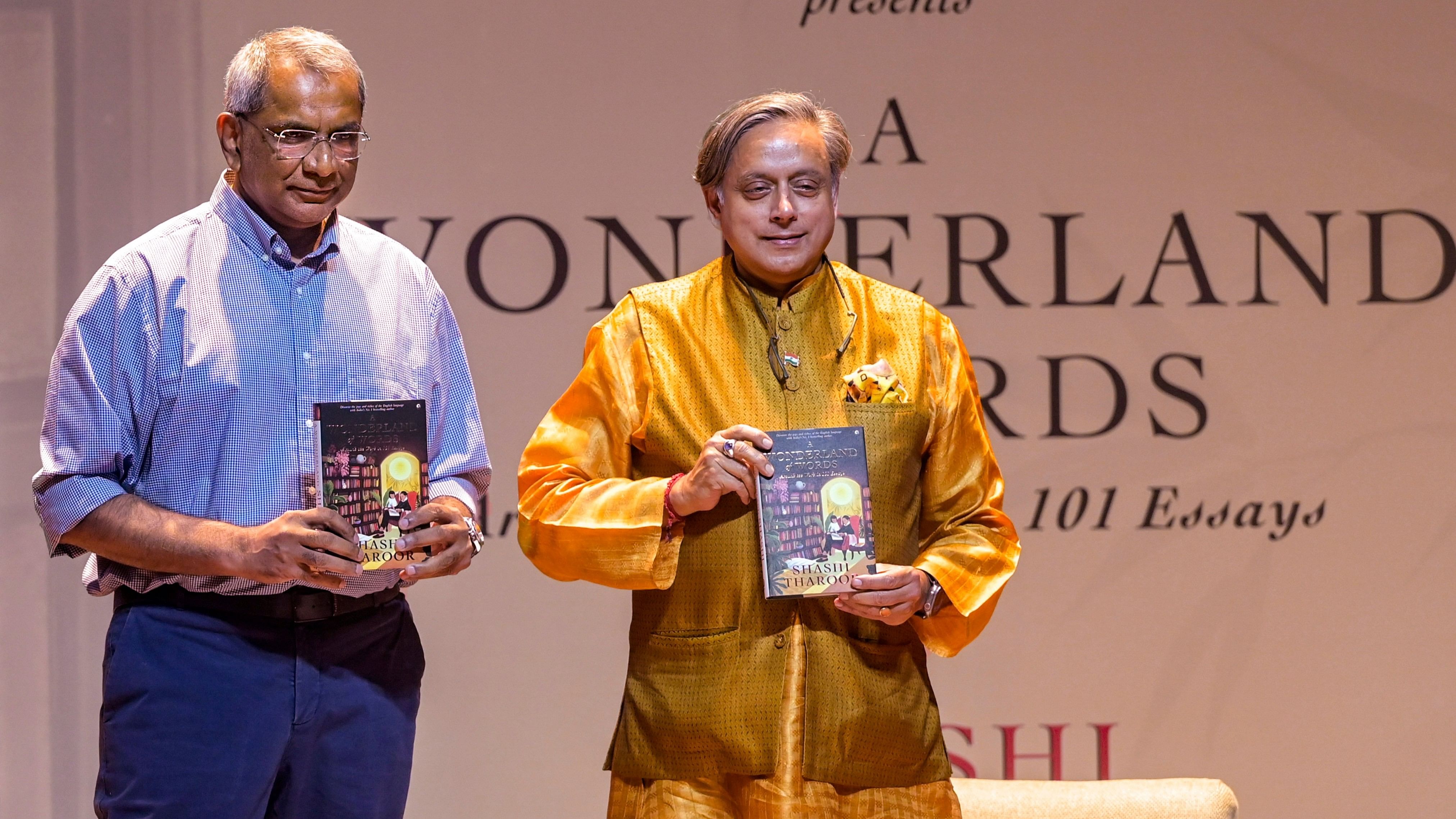 <div class="paragraphs"><p>Congress leader Shashi Tharoor during the launch of his latest book titled 'A Wonderland of Words' at Prime Ministers Museum and Library, Teen Murti Bhavan, in New Delhi.</p></div>