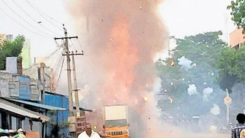 <div class="paragraphs"><p>File photo of a fiecracker godown blast in Tamil Nadu. (Representative image)</p></div>