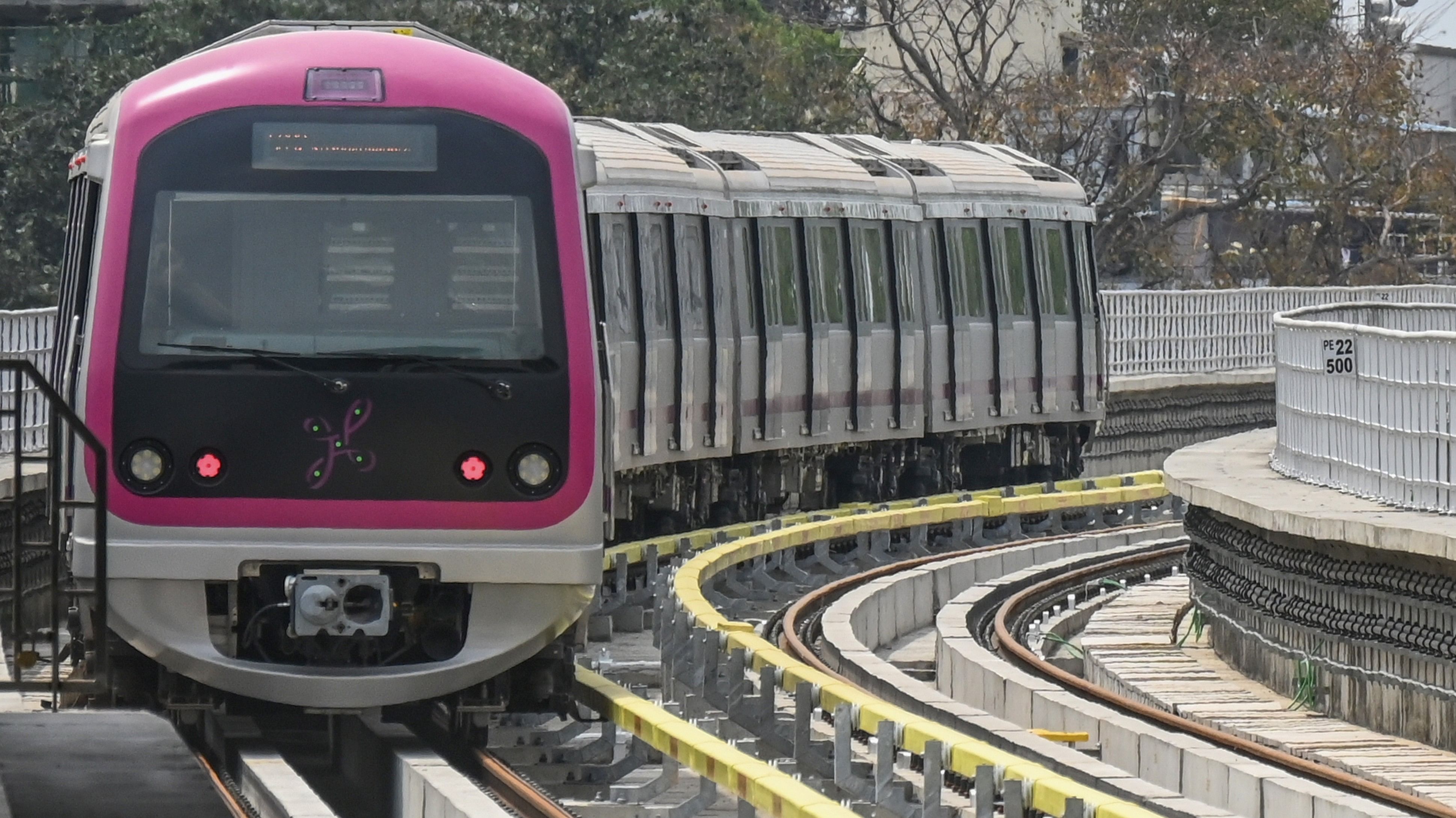 <div class="paragraphs"><p>Representative image of a Namma Metro train.</p></div>