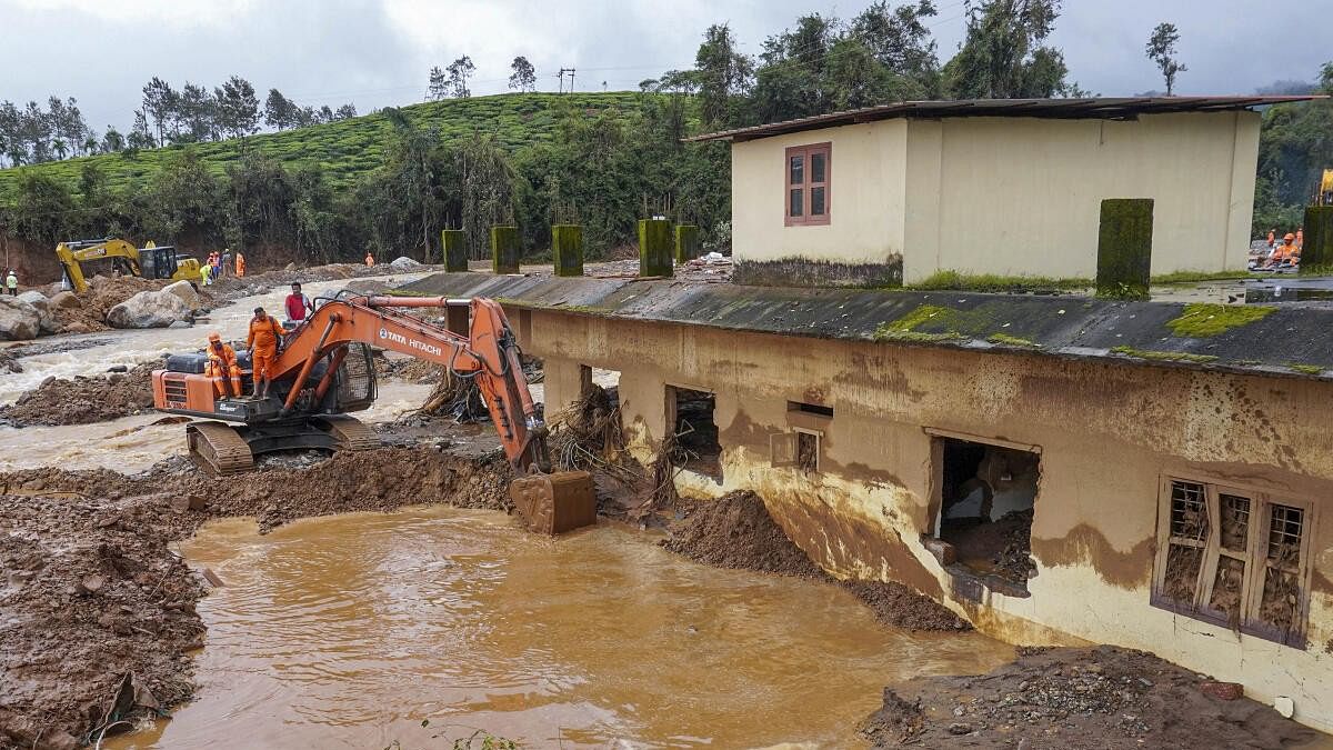 <div class="paragraphs"><p>Search and rescue operations being held at the landslide-hit Wayanad.&nbsp;</p></div>